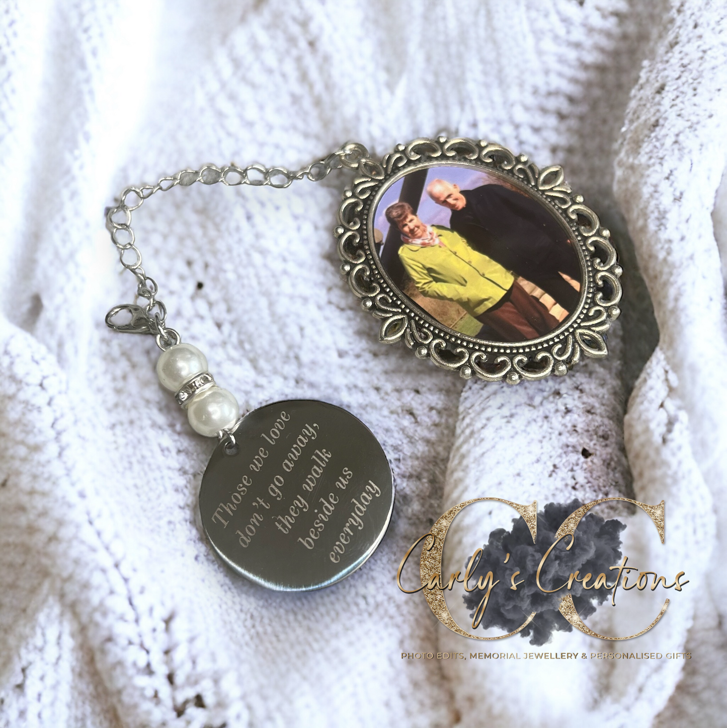 Double sided memorial charm