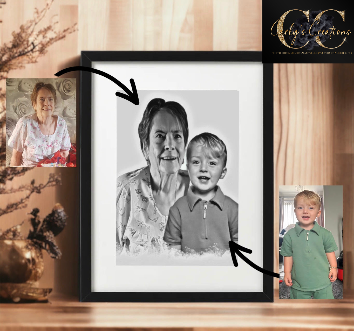 Custom photo merge 2-8 people