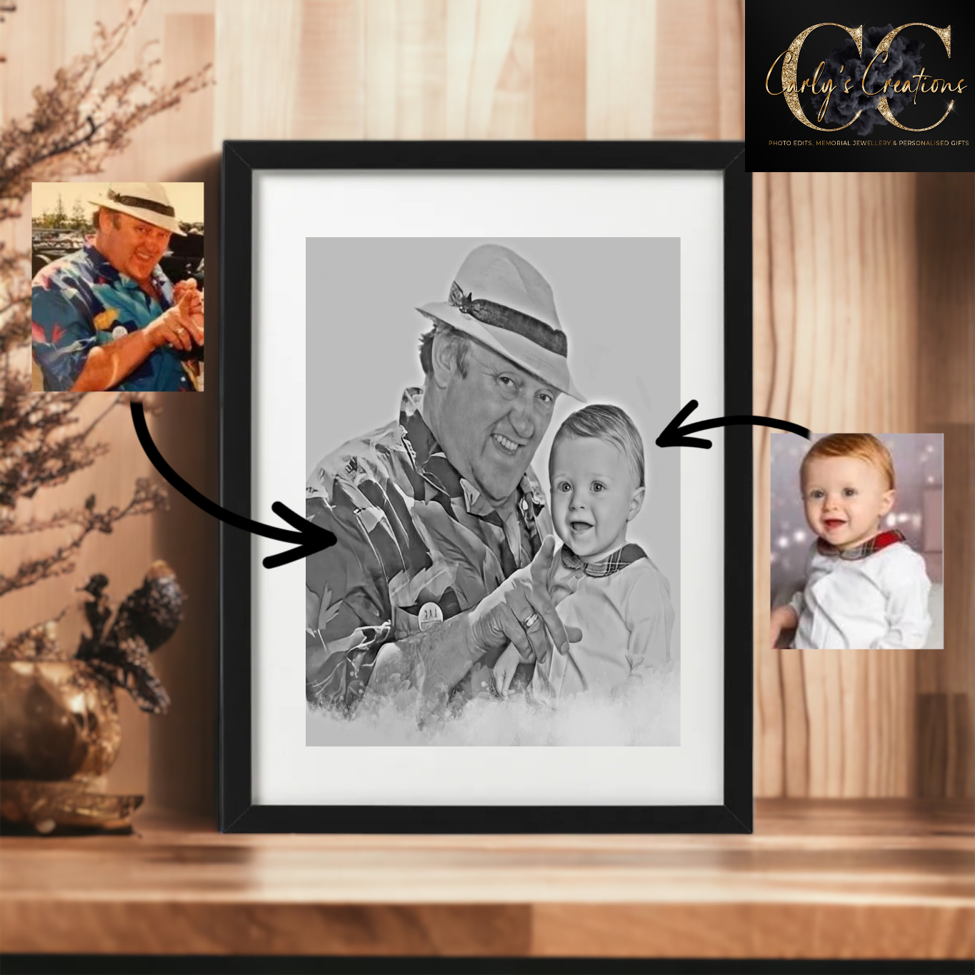 Custom photo merge 2-8 people