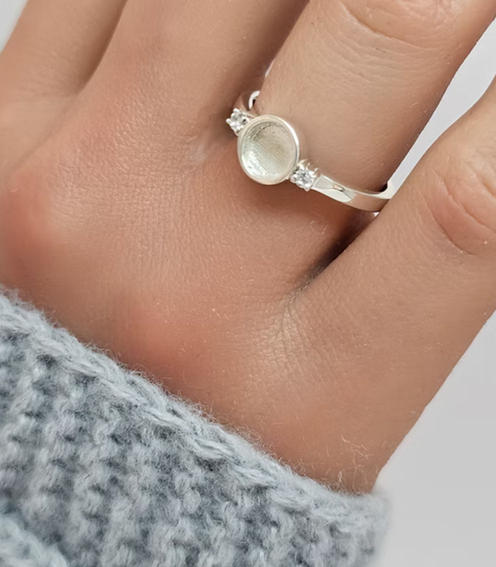 Double gem round ring