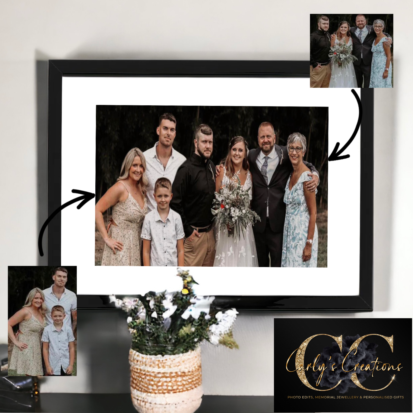 Custom photo merge 2-8 people