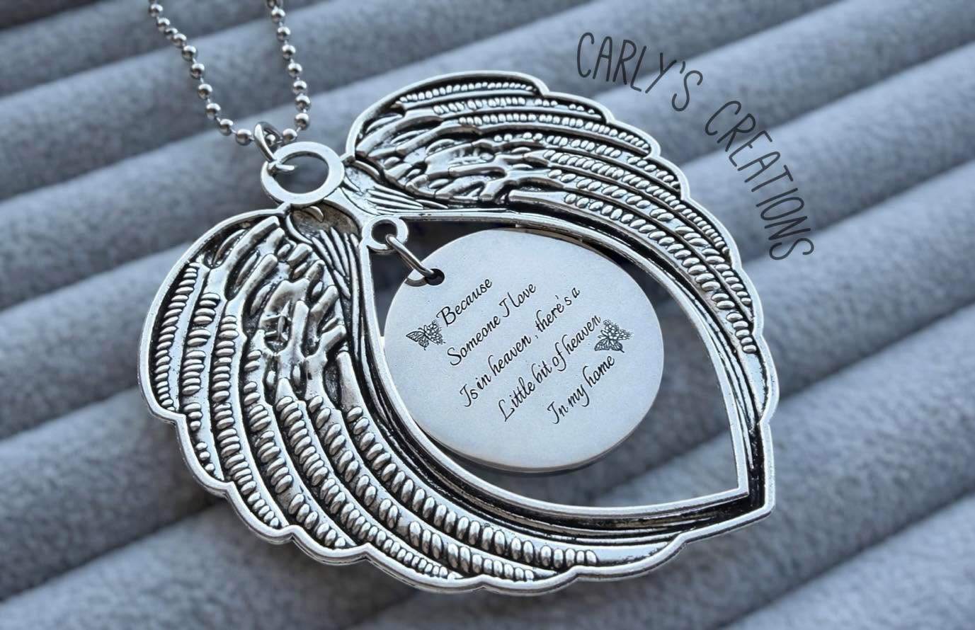 Engraved Double sided angel wings