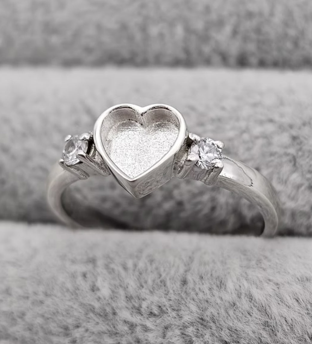 Double Gem Heart Ring