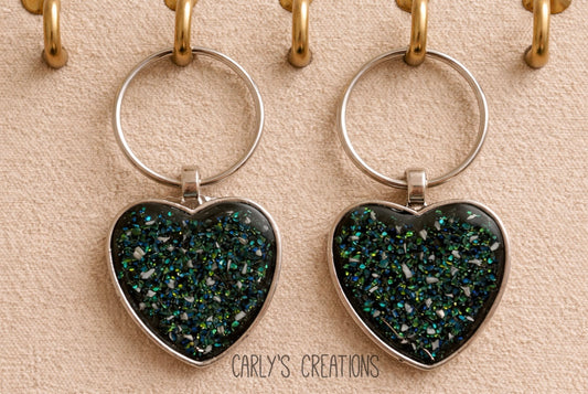 Ashes/hair heart keyring