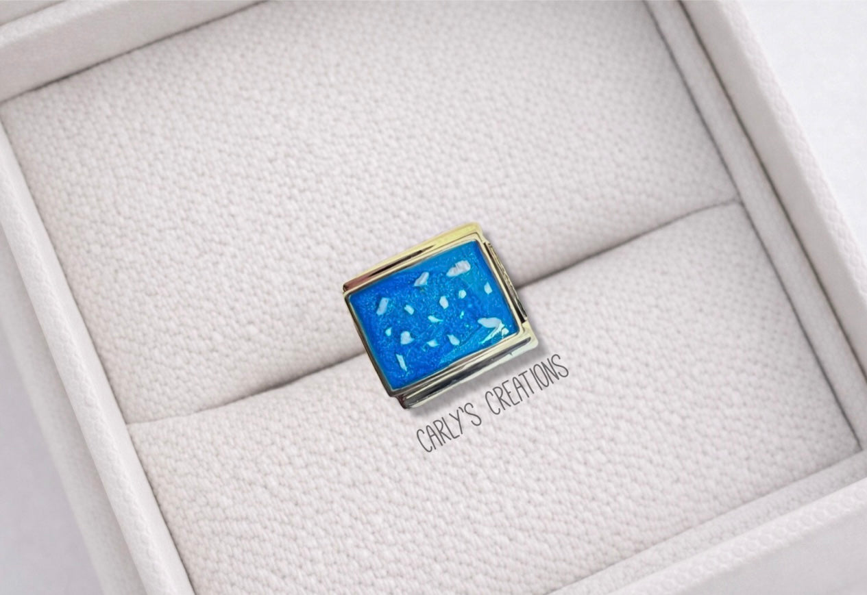 Rectangular charm (suitable for nomination bracelet)