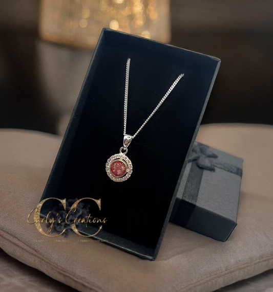 Dainty silver cz pendant necklace