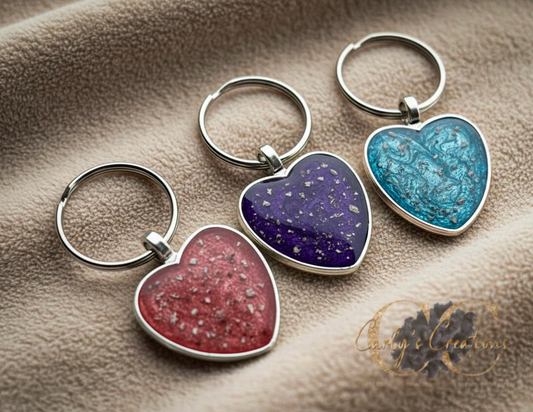 Ashes/hair heart keyring