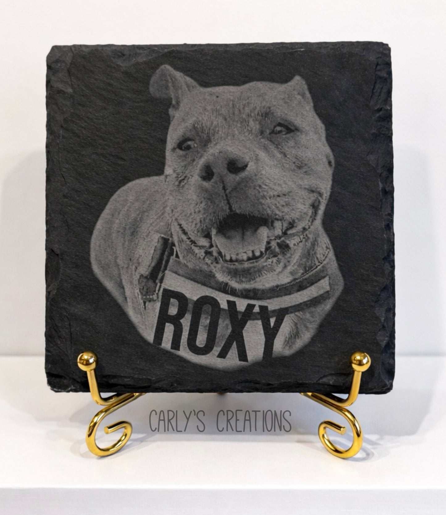 Engraved slate on stand