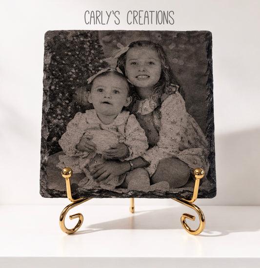 Engraved slate on stand