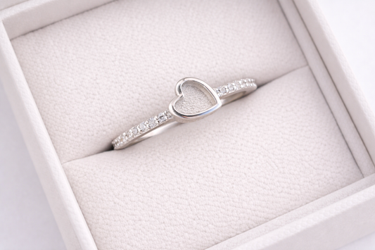 Dainty heart style memorial ring