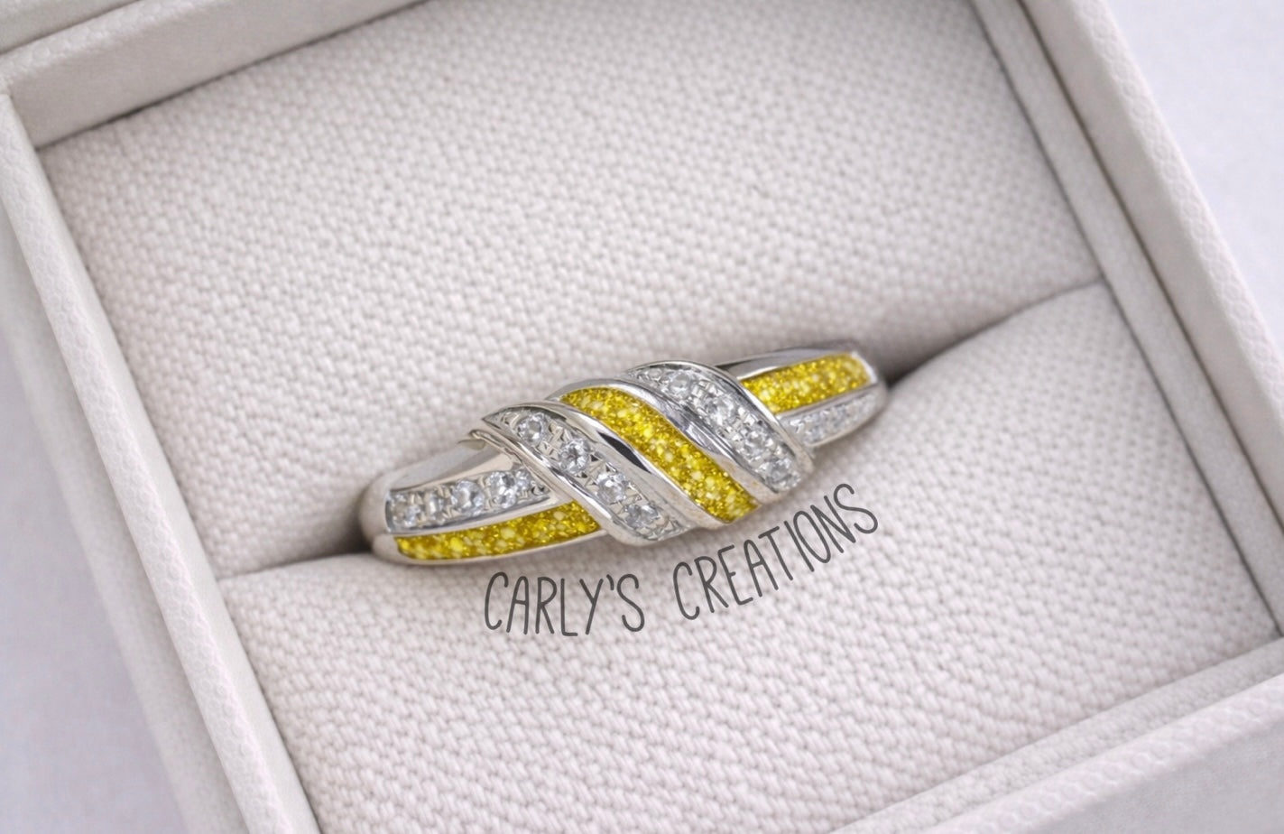 Triple channel band memorial ring