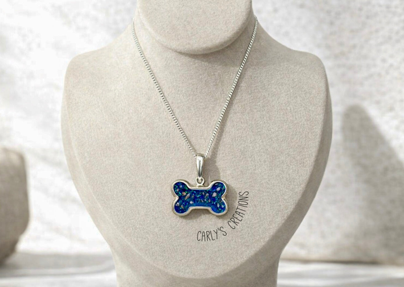 Dog bone pendant necklace