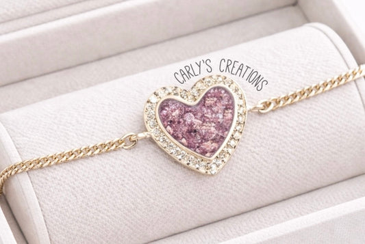 Adjustable Heart CZ Chain Bracelet