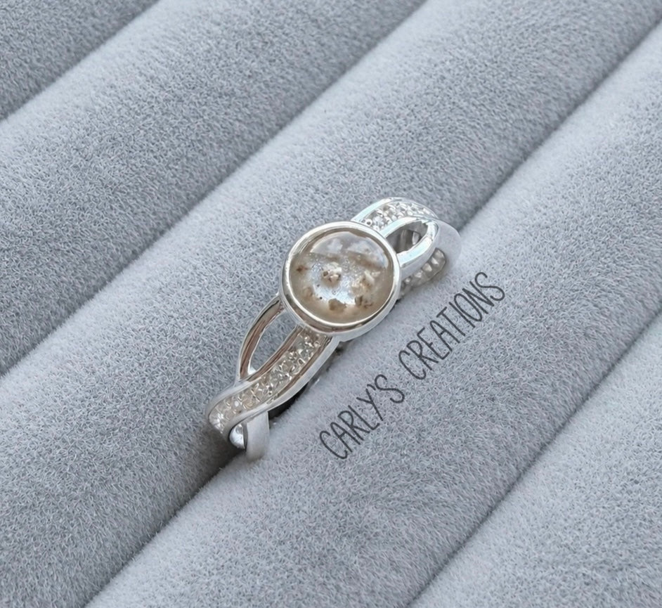 Silver entwined ring