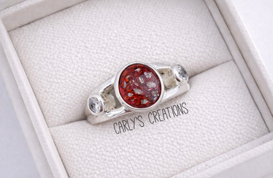 Double banded duo memorial ring