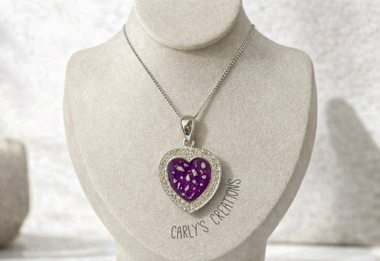 Heart with cz surround pendant necklace