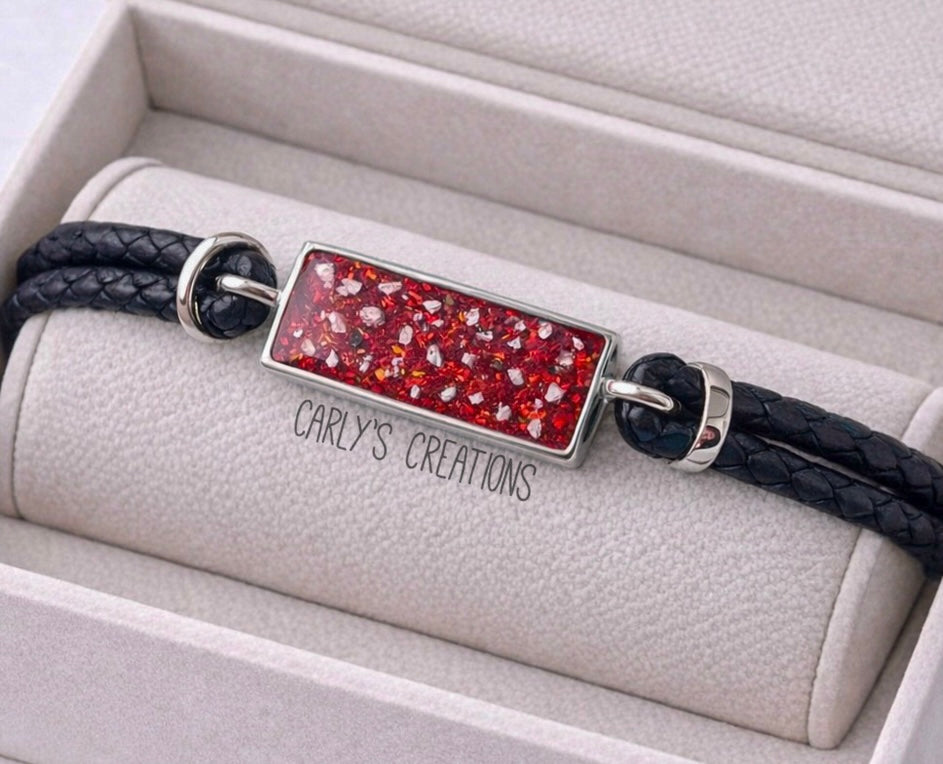 Unisex leather strap bracelet