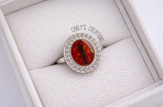 Round ring with cz surround memorial ring