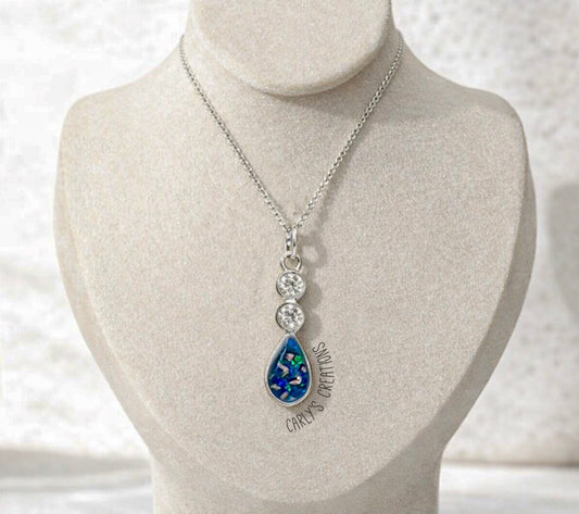 Teardrop with cz necklace