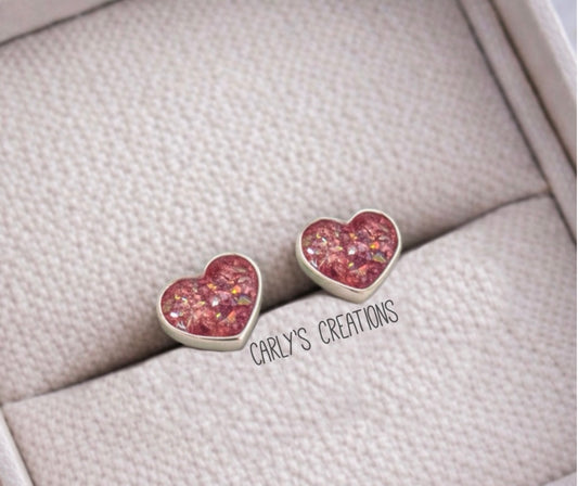 Cushion back heart earrings
