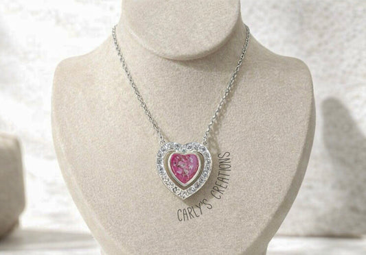 Heart within a heart pendant necklace