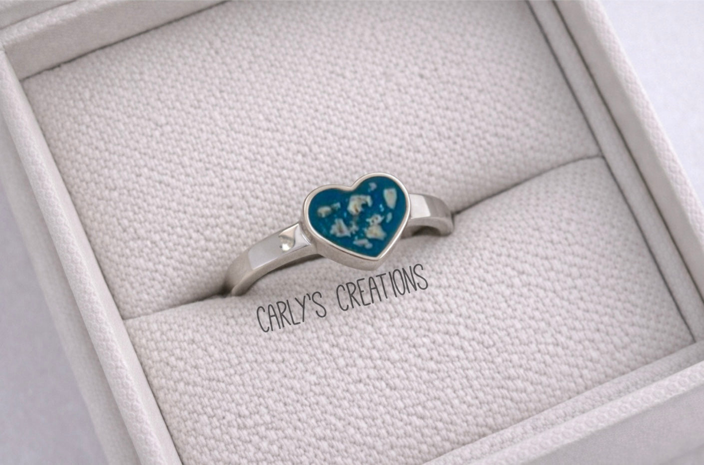 Plain heart memorial ring