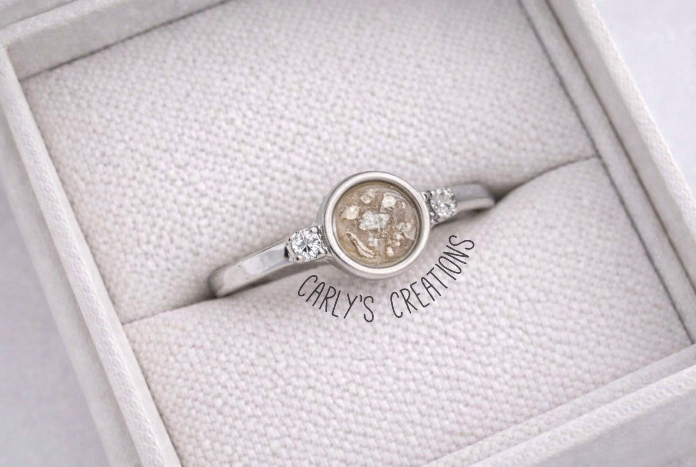 Round double gem memorial ring