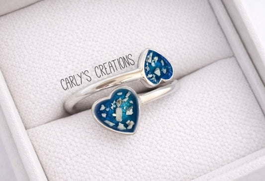 Adjustable Double Heart Ring