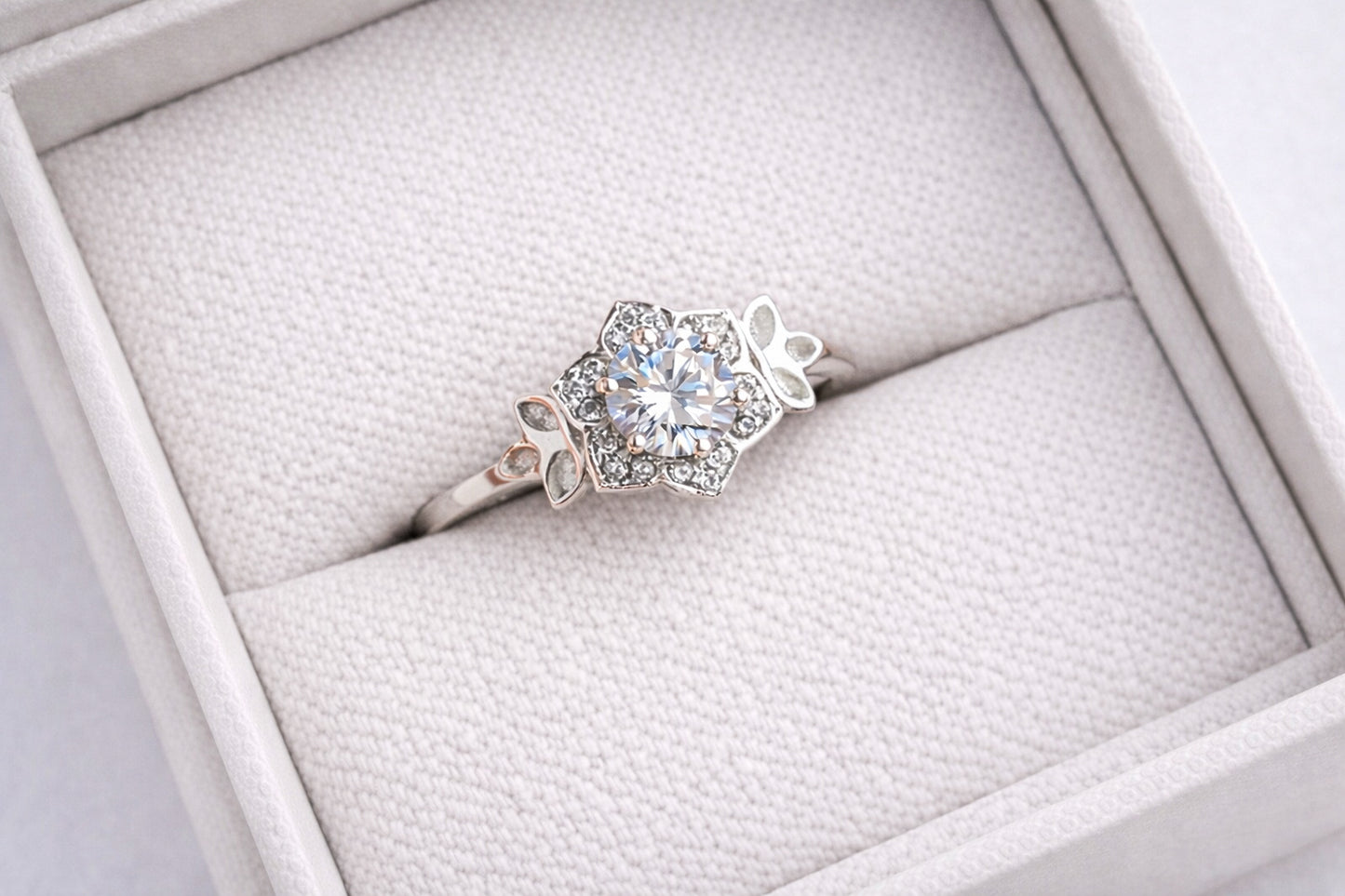 Floral vintage style memorial ring