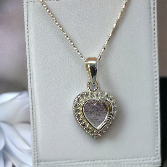 Heart with cz pendant necklace