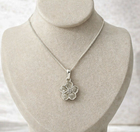 Forget me not flower necklace