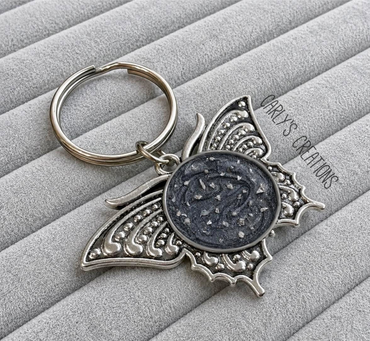 Butterfly keyring for ashes/hair
