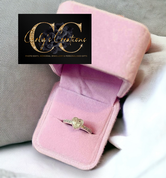 Heart Ring With Diamond  Band